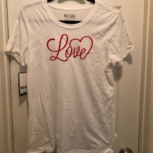 Salt Lake Clothing Co Love Short Sleeve White Tee